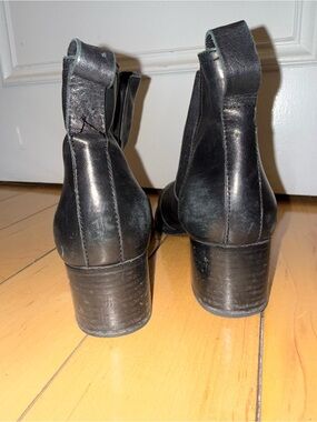 rag & bone Black Leather Block Heel Ankle Boots